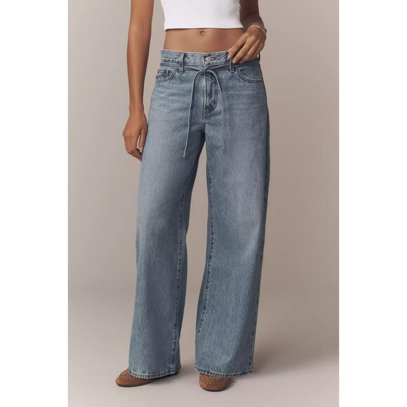Levis Premium Womens XL Straight Denim Jeans Blue Mid Rise Baggy Loose Wide New - Picture 3 of 16